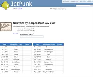 Countries by Independence Day Quiz