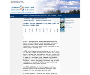 Diccionario y glosario de climatología. Laboratorio de climatología de la Universidad de Alicante