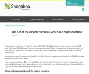 The set of the natural numbers, order and representation