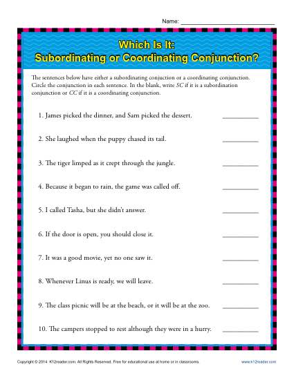 Which Is It? Subordinating or Coordinating Conjunctions?