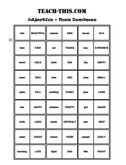 Adjective and Noun Dominoes (Teach-This)