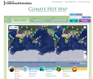 Climate Hot Map. Calentamiento global en todo el mundo