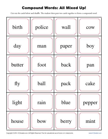 Compound Words: All Mixed Up!