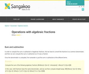 Operations with algebraic fractions