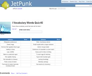I Vocabulary Words Quiz 2