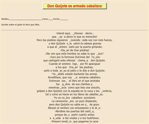 6ª Ficha de ortografía de Don Quijote de la Mancha