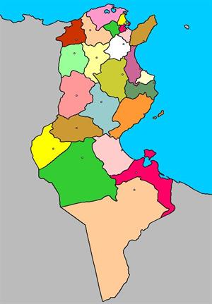 Mapa interactivo de Túnez: gobernaciones y capitales (luventicus.org)
