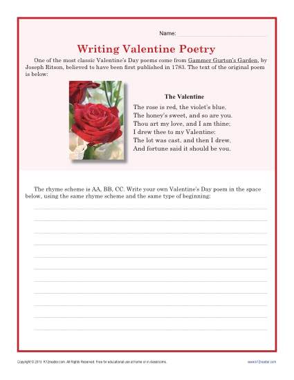 Writing Valentine’s Day Poetry