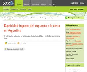 Elasticidad-ingreso del impuesto a la renta en Argentina