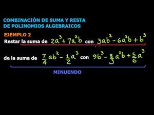 Combinación de Suma y Resta de Polinomios Algebraicos
