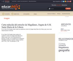 Carta reducida del estrecho de Magallanes, fragata de SM Santa <b>...</b> (Educarchile)