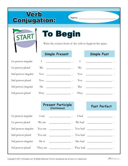Verb Conjugation: To Begin