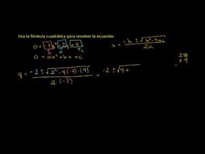 Formula cuadrática 1 (Khan Academy Español)