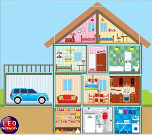 Rooms in a house vocabulary (Leo Network)