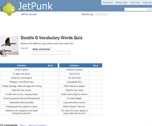 Double G Vocabulary Words Quiz