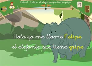 Letra "f". Felipe, el elefante que tiene gripe. Proyecto Medusa