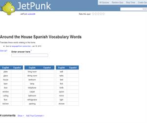 Around the House Spanish Vocabulary Words