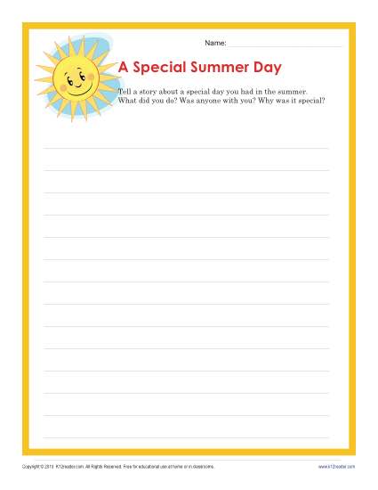 A Special Summer Day Writing Prompt