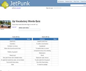 Up Vocabulary Words Quiz