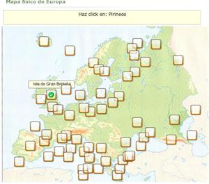 Mapa físico interactivo de Europa