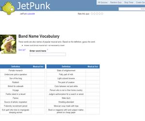 Band Name Vocabulary