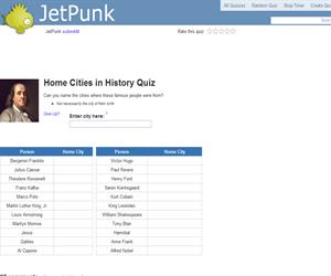 Home Cities in History Quiz