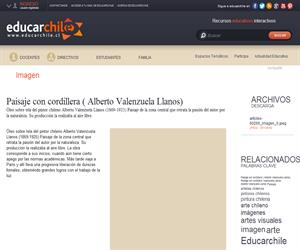 Paisaje con cordillera ( Alberto Valenzuela Llanos) (Educarchile)