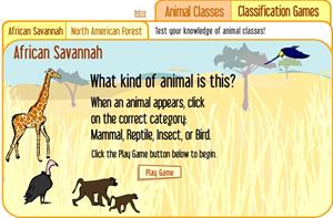 Juego interactivo para clasificar animales (Animal Classification)
