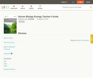 Human Biology Ecology Teacher's Guid?
