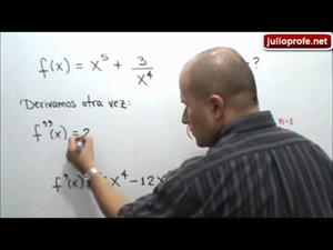 Tercera derivada de una función algebraica (JulioProfe)