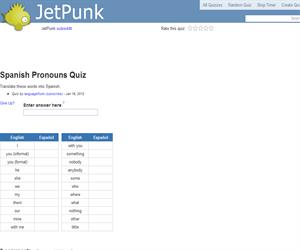 Spanish Pronouns Quiz