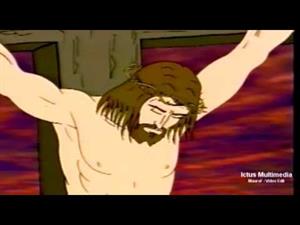 Arresto, juicio, muerte y resurrección de Jesús.Dibujos animados
