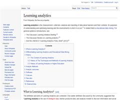 Learning analytics: Wikipedia article