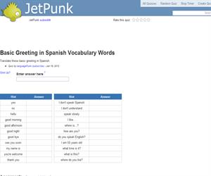 Basic Greeting in Spanish Vocabulary Words