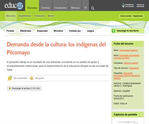 Demanda desde la cultura : los indígenas del Pilcomayo