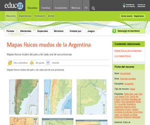 Mapas físicos mudos de la Argentina