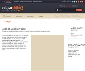 Calle de Valdivia y autos (Educarchile)