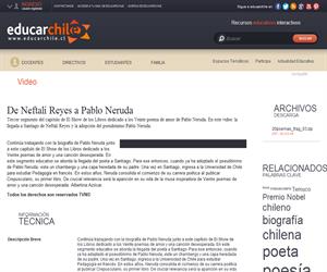 De Neftalí Reyes a Pablo Neruda (Educarchile)