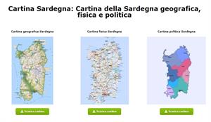 Cartina Sardegna: Cartina della Sardegna geografica, fisica e politica