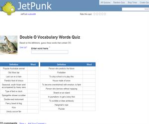 Double O Vocabulary Words Quiz