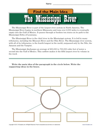 Find the Main Idea: The Mississippi River