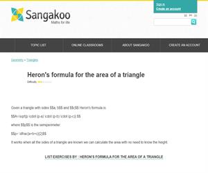 Heron's formula for the area of a triangle