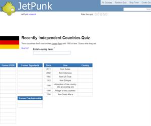Recently Independent Countries Quiz