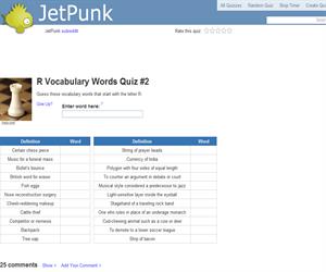 R Vocabulary Words Quiz 2