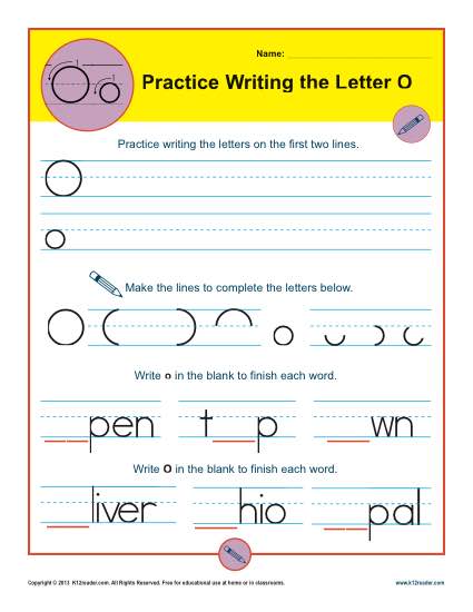 Practice Writing the Letter O