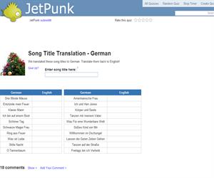 Song Title Translation - German