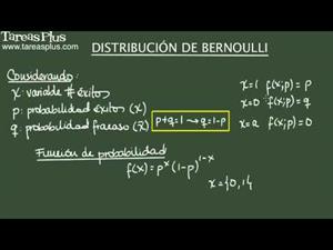 Distribución de Bernoulli (para variables aleatorias discretas) (Tareas Plus)