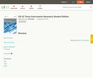 CK-12 Texas Instruments Geometry Student Editio? At grade