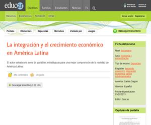 La integración y el crecimiento económico en América Latina