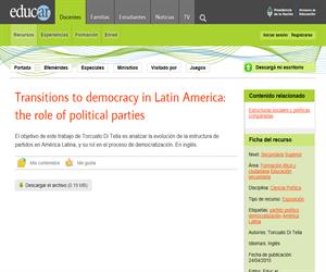 Transitions to democracy in Latin America: the role of political parties